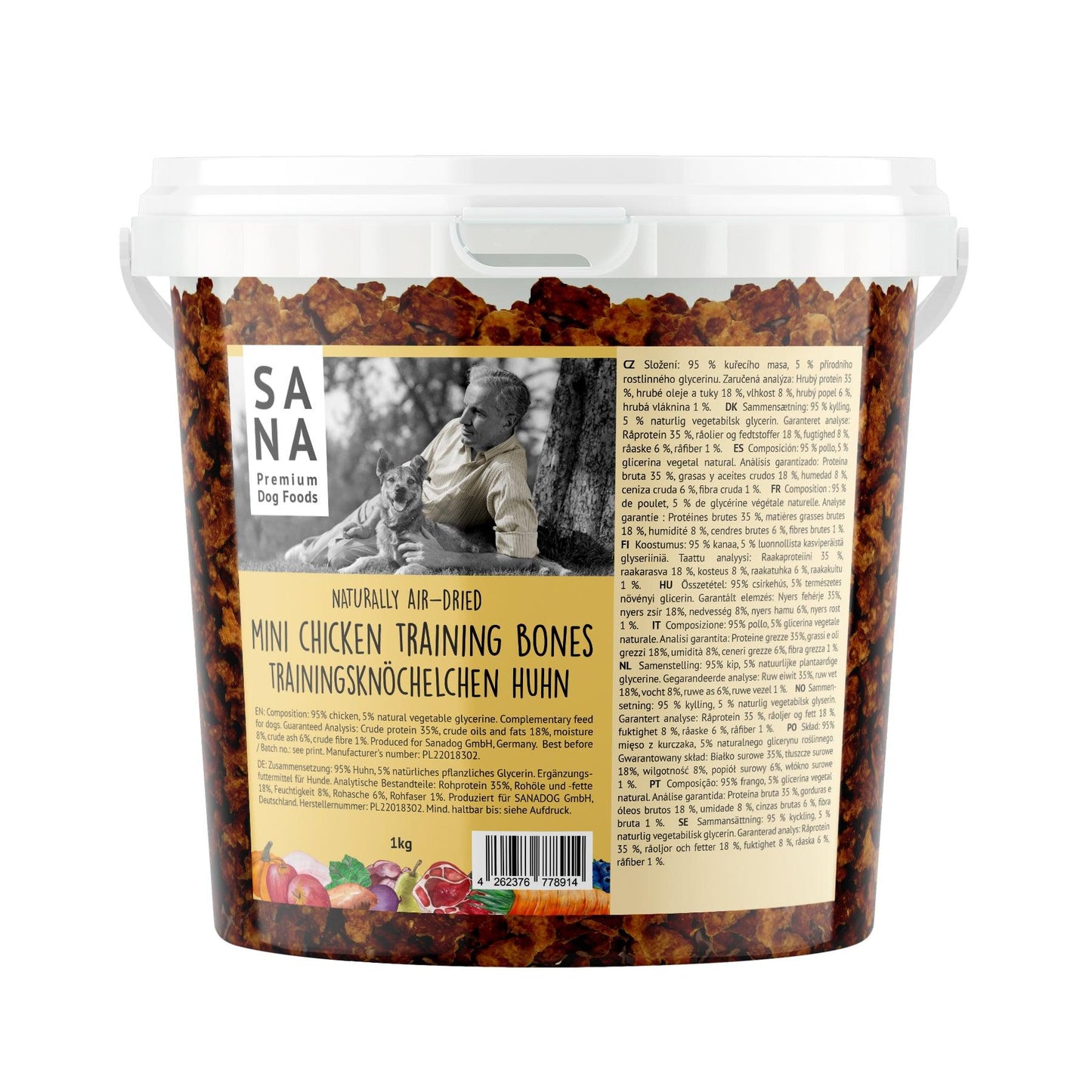 Friandises d'éducation SANADOG au poulet - seau de 1 kg