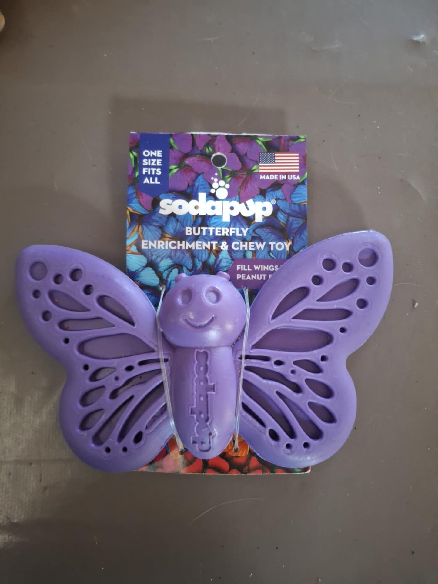 Jouet Sodapup - Butterfly purple - à lécher et à mâcher pour chien et chat
