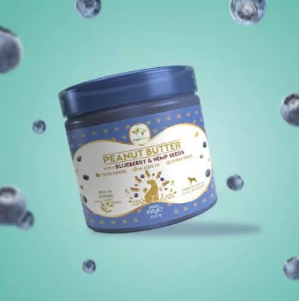 Beurre de Cacahuète Pawfect Myrtilles et Graines de Chanvre | 450g