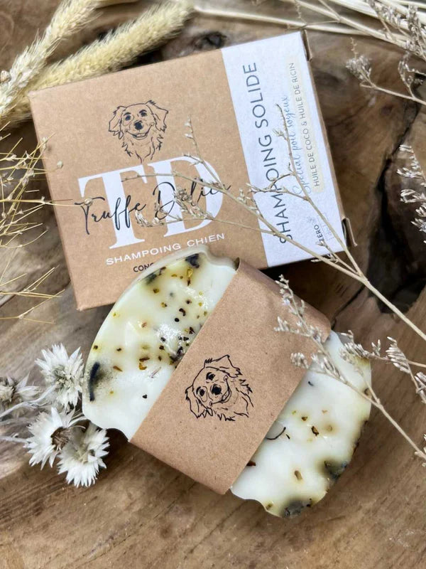 Shampooing solide spécial poils soyeux pour chien - 80gr